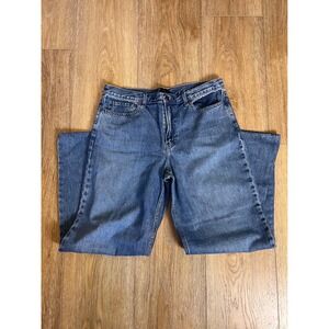 UNIQLO 00% cotton Jeans Women Wide Leg Blue Denim Pants Waist 29 Length 31